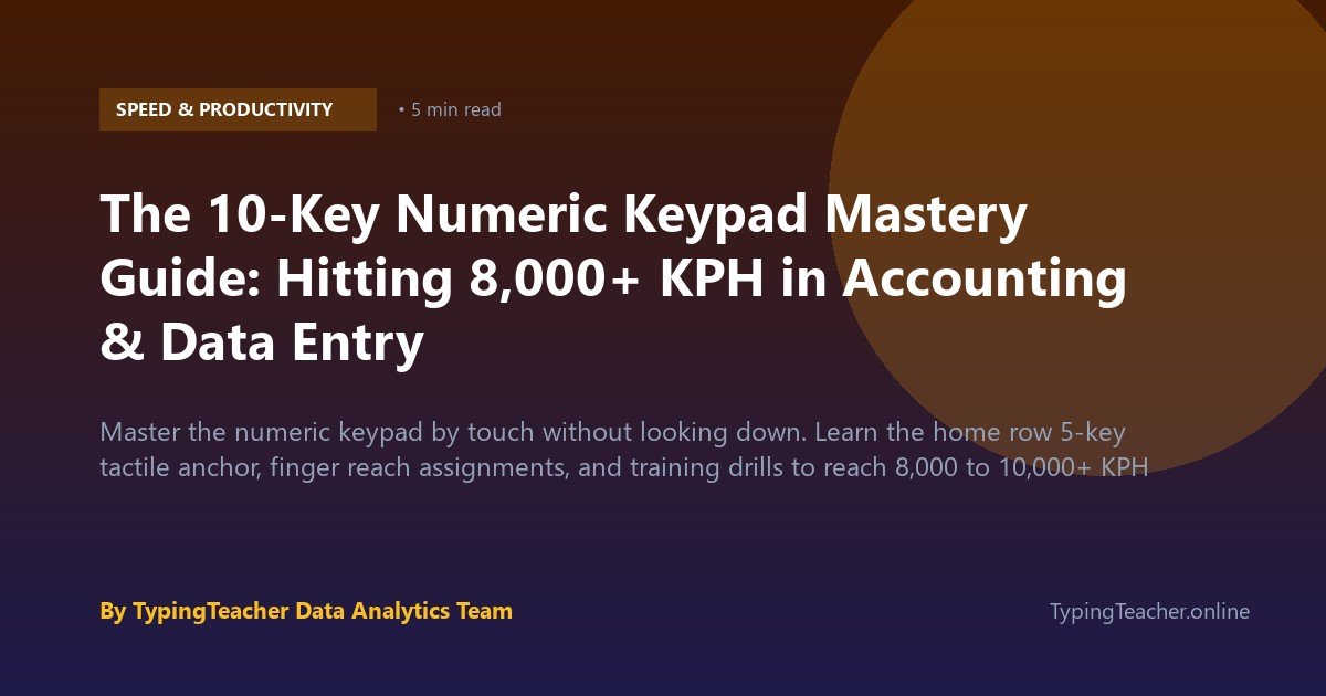The 10-Key Numeric Keypad Mastery Guide: Hitting 8,000+ KPH in Accounting & Data Entry