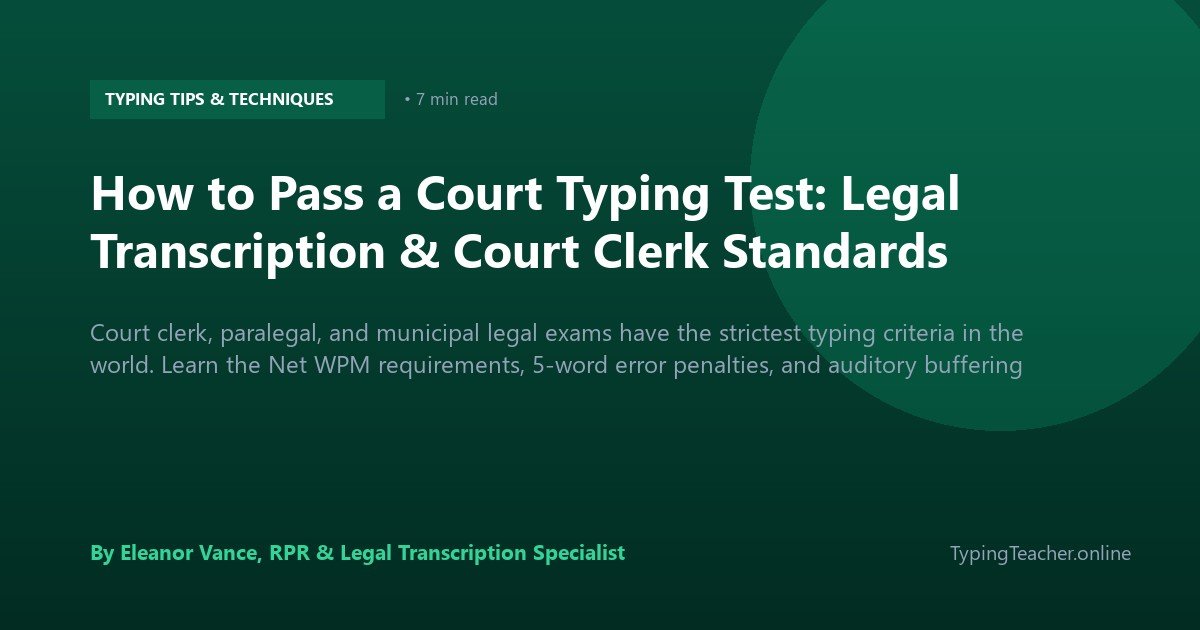 How to Pass a Court Typing Test: Legal Transcription & Court Clerk Standards